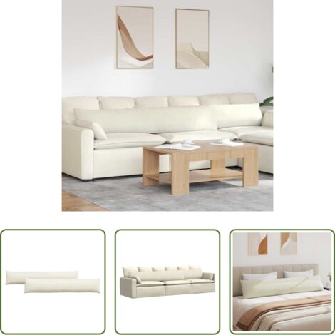 vidaXL Cojines modernos -  Cojines de sofá 2 pcs Crema 200 x 40 cm Tela de pana