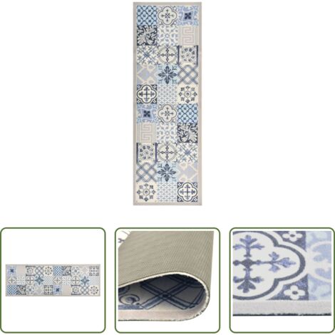 vidaXL Alfombra de mosaico -  Alfombra de cocina lavable Mosaic 60x180 cm
