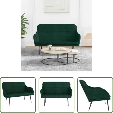 Banco verde oscuro -  Banco de terciopelo verde oscuro 110x76x80 cm
