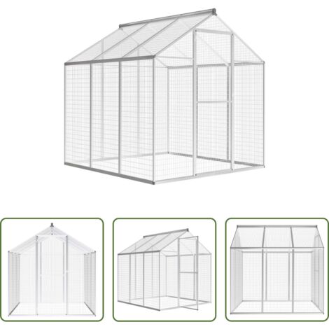 Aviario exterior -  Pajarera de exterior de aluminio 183x178x194 cm