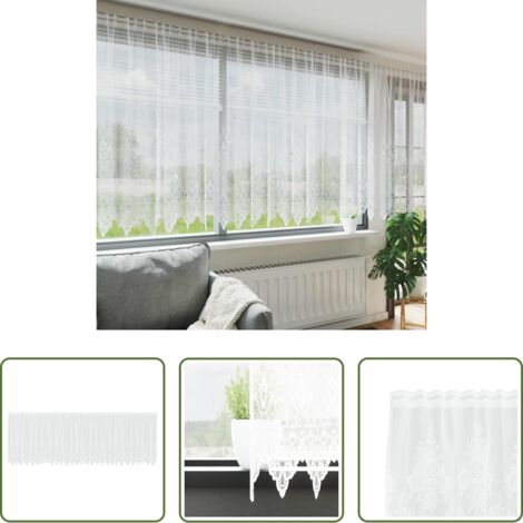 vidaXL Cortinas modernas -  Cortina de Encaje con cortinas Floral 160 x 750 cm Poliéster