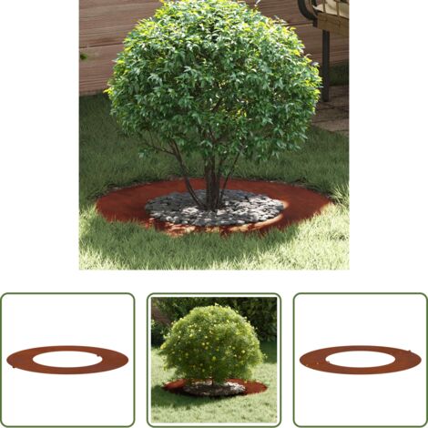vidaXL Anillo para árboles plano -  adecuado para Anillo de Árbol Plano Marrón Ø40 / 70 cm