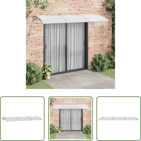 vidaXL Toldo para puerta - Marquesina de puerta policarbonato gris 300x100 cm
