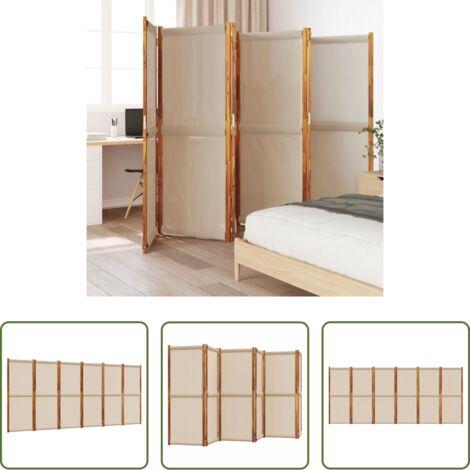 vidaXL Separador de espacios -  Biombo divisor de 6 paneles gris taupe 420x180 cm