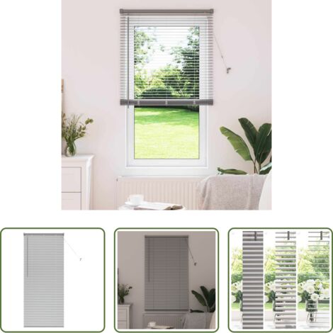 vidaXL Persianas aluminio -  Persianas venecianas Manual Plateado 175 x 75 cm Aluminio