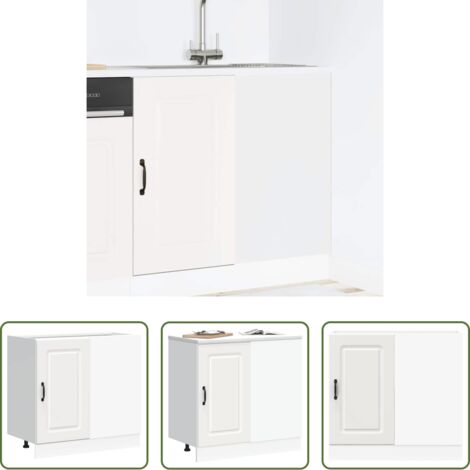 vidaXL Muebles de cocina -  Mueble bajo de cocina Kalmar madera de ingeniería blanca