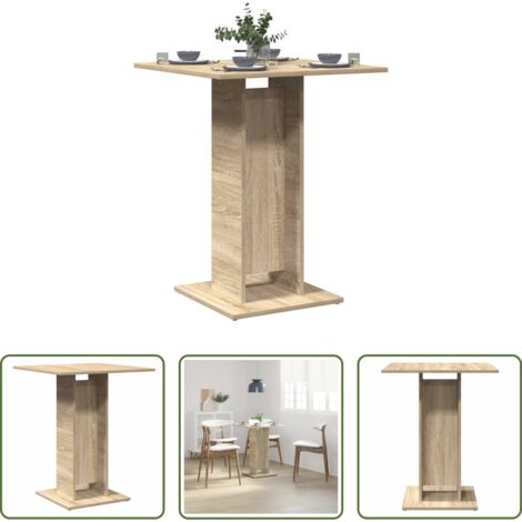 vidaXL Madera contrachapada - Mesa de bistró contrachapada color roble Sonoma 60x60x75 cm