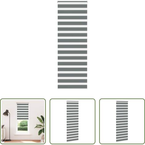 vidaXL Estor gris oscuro -  Estor cebra gris oscuro 75x230cm tejido ancho 70,9 cm poliéster