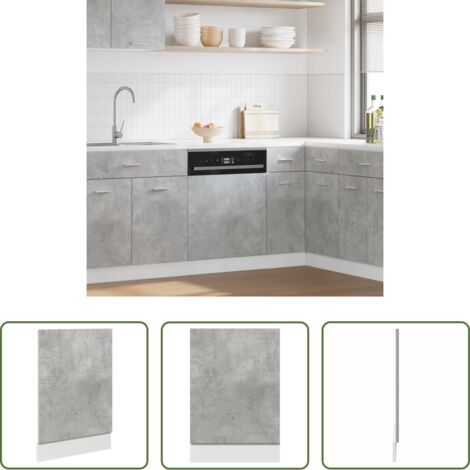 vidaXL Panel de madera de ingeniería -  Panel para lavavajillas "Lyon" gris hormigón 45x3x67 cm