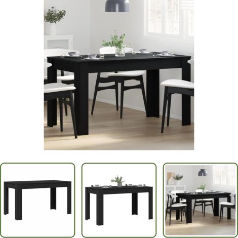 vidaXL Mesa de comedor exterior -  Mesa de Comedor Roble Negro 140 x 74,5 x 76 cm ratán sintético