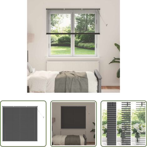 vidaXL PVC -  Persiana Veneciana Manual Gris Plateado 150 x 140 cm PVC