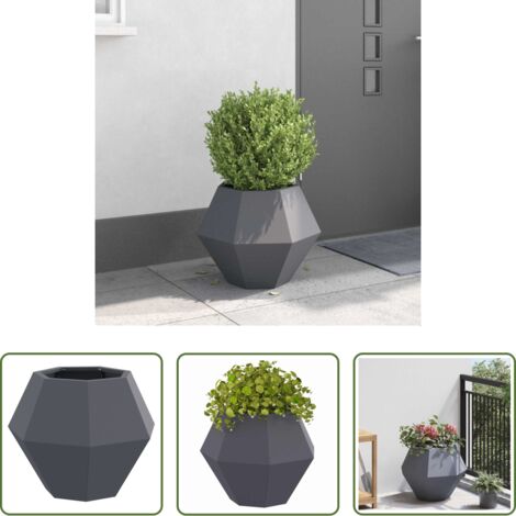 vidaXL Macetero exterior -  Jardinera Antracita 50 x 50 x 40 cm Acero