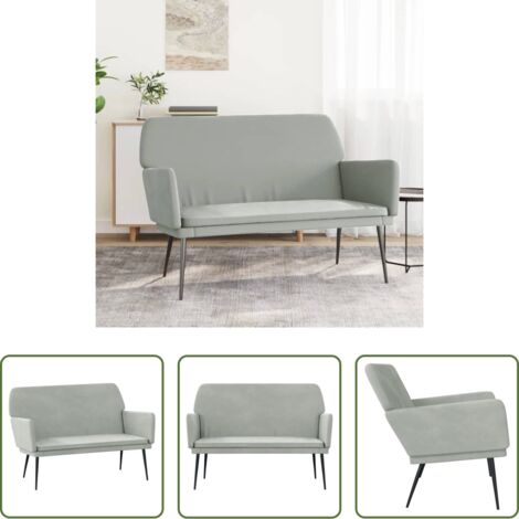 vidaXL Banco de lectura -  Banco de terciopelo gris claro 108x79x79 cm