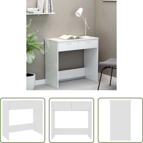 vidaXL Escritorio moderno - Escritorio de madera contrachapada blanco 80x40x75 cm