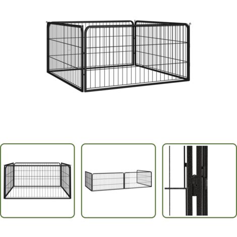 Corral de acero -  Corral para perros 4 paneles acero con recubrimiento en polvo
