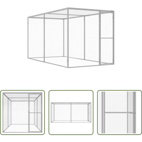 Jaula para gatos exteriores - Jaula para gatos acero galvanizado 3x1,5x1,5 m