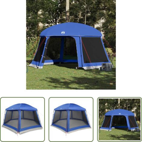 Carpa impermeable - Carpa para piscina con desmontables y paredes azul 512x458 cm