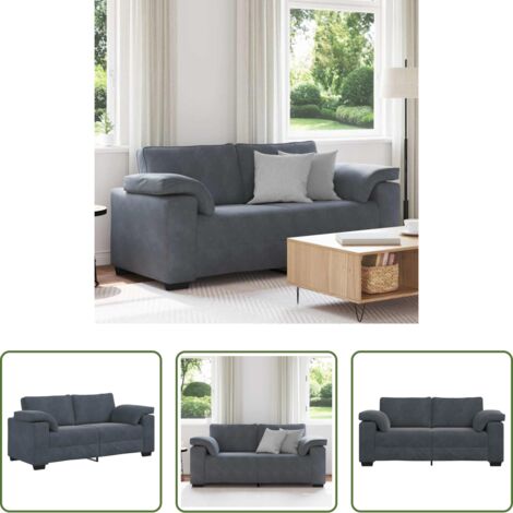 Terciopelo -  Sofá Loveseat gris oscuro 180x77x82 cm terciopelo