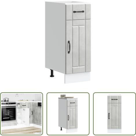 vidaXL Mueble bajo cocina -  Mueble bajo de cocina Lucca madera contrachapada gris cemento