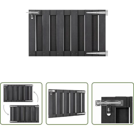 vidaXL Puerta de jardín de WPC -  Puerta de jardín de WPC gris 100x60 cm