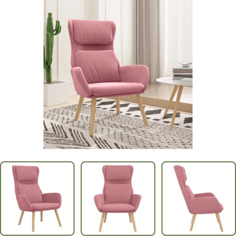 vidaXL Silla de salón -  Sillón de relax de terciopelo rosa