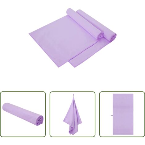 vidaXL Toallas para el exterior - Toallas Deportivas 2 pcs Morado 140 x 70 cm