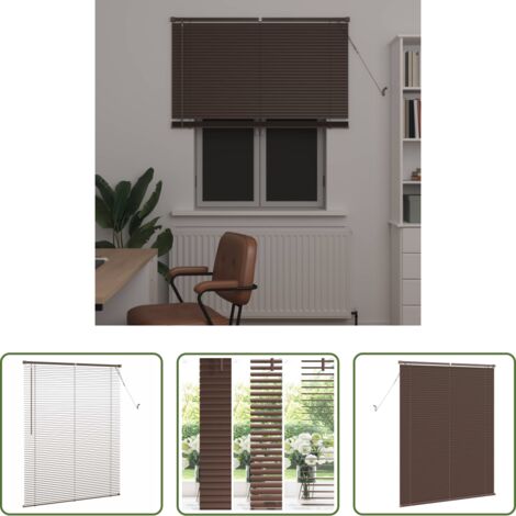 vidaXL PVC - Persiana Veneciana Marrón Oscuro con Patrón 150 x 110 cm PVC