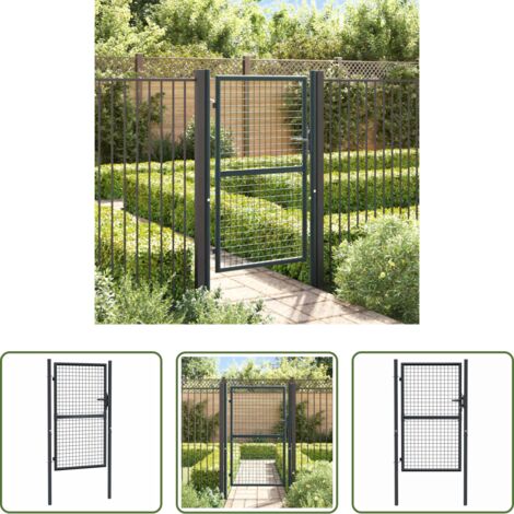 Puerta de jardín acero galvanizado -  Puerta de jardín de malla acero galvanizado 100 x 150 cm gris