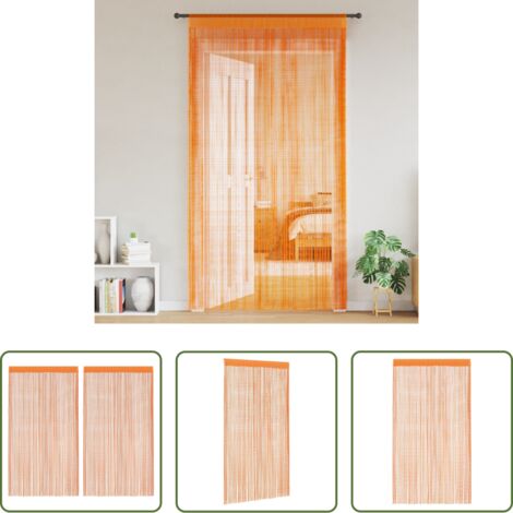 Cortinas de puerta -  Cortinas de cuerdas 2 uds naranja 100x250 cm