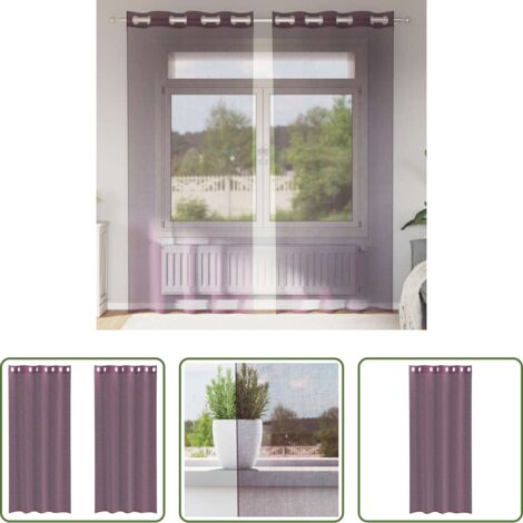Cortinas semitransparentes -  Cortinas de gasa con ojales 2 uds morado 140x225 cm