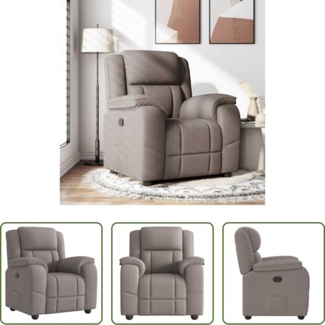 Asiento cómodo - Sillón reclinable de tela gris taupe