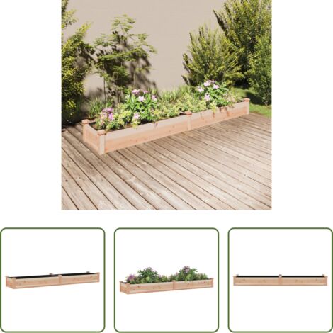 Arriate de jardín -  Jardinera arriate con forro madera maciza abeto 240x45x25 cm