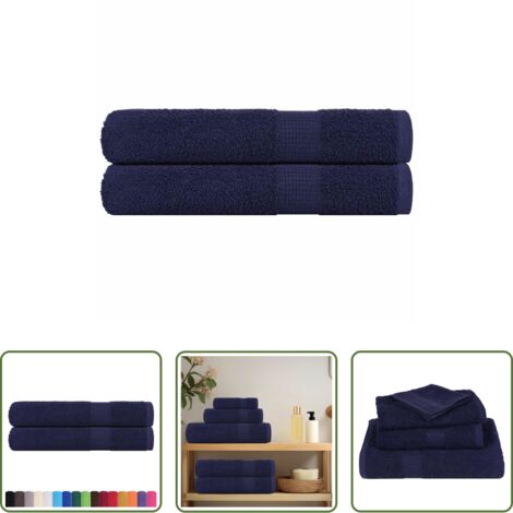 vidaXL Toalla higiénica -  Toallas de sauna FROGN 2 uds azul marino 80x200 cm 360 g/m²