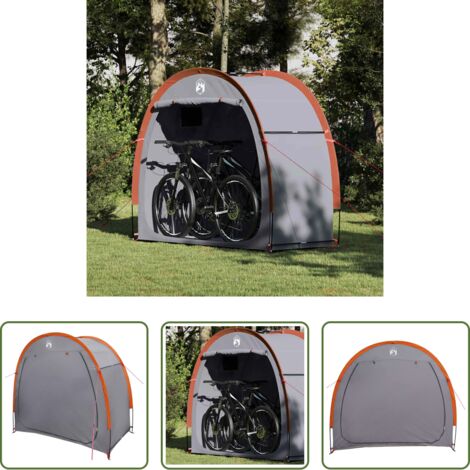 Almacenamiento de bicicletas - Tienda para guardar bicicletas Gris y naranja 210 x 90 x 174 cm