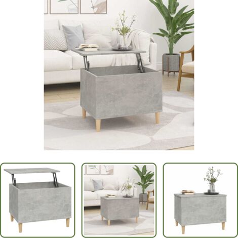 Mesa de salón -  Mesa de centro madera contrachapada gris hormigón 60x44,5x45 cm