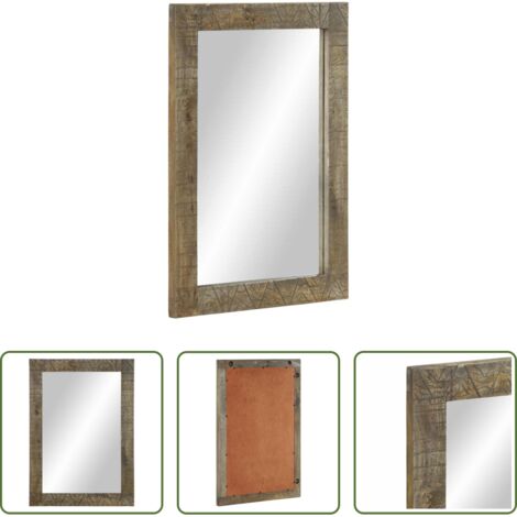 vidaXL Espejo de baño madera -  Espejo de baño madera maciza mango 50x2,5x70 cm