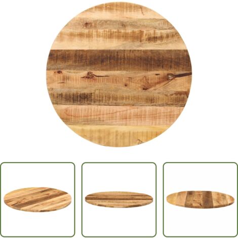vidaXL Mango -  Tablero de mesa redondo madera maciza mango rugosa Ø 80x3,8 cm
