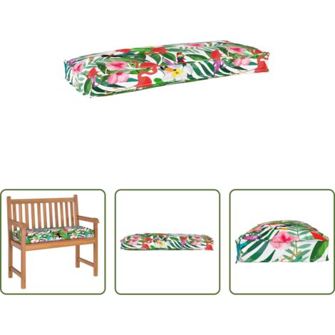 vidaXL Cojín impermeable - Cojín Floral Multicolor 100 x 40 x 8 cm Tela Oxford