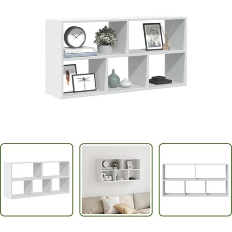 vidaXL Estantería de pared blanca -  Estantería de pared madera ingeniería blanca 100x25x50 cm