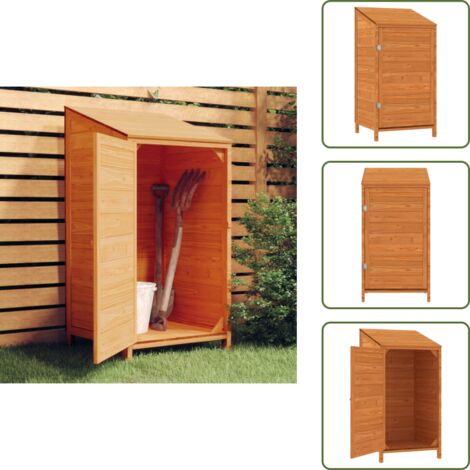 Cobertizo de jardín madera abeto - vidaXL Cobertizo de jardín madera de abeto maciza marrón 55x52x112 cm -
