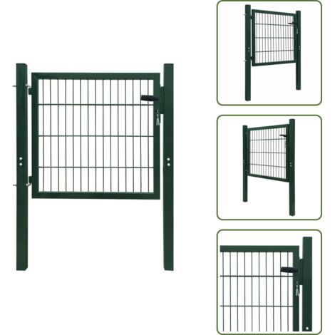 Puerta de seguridad - vidaXL Puerta de valla 2D (individual) Verde 100x80 cm - Puerta de jardín verde