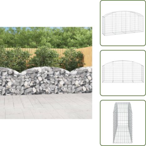 Barrera de jardín - vidaXL Cesta de gaviones forma arco hierro galvanizado 200x50x80/100cm - Malla de gaviones