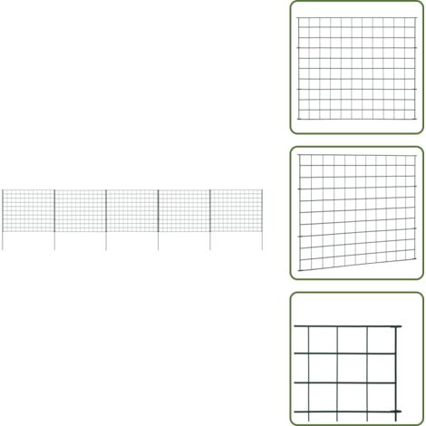 Valla de protección infantil - vidaXL Set de valla de jardín arqueada verde 77,3x26 cm - Valla para estanques