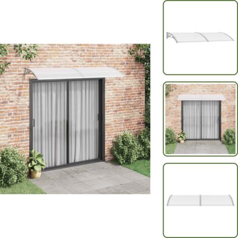 Marquesina de policarbonato - vidaXL Marquesina para puerta PC gris y transparente 240x75 cm - Marquesina de PC