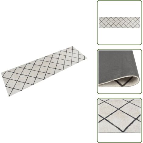 Alfombra de terciopelo - vidaXL Alfombra de cocina lavable terciopelo cuadrados 45x150 cm - Alfombra antideslizante