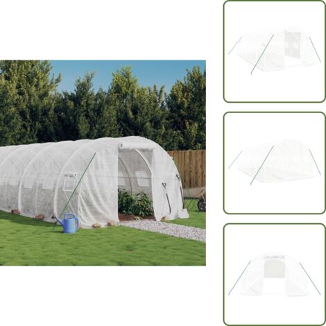 Invernadero 18 m² - vidaXL Invernadero con estructura de acero blanco 18 m² 6x3x2 m - Invernadero para plantas