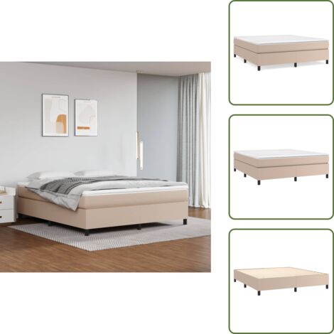 Colchón - vidaXL Estructura Estructura de cama con somier cuero sintético capuchino 160x200cm - Cama cuero sintético
