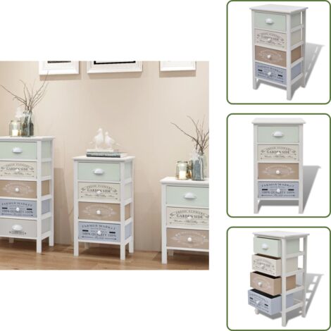 Mueble de recibidor - vidaXL Mueble de almacenaje estilo francés con 4 cajones madera - Mueble auxiliar