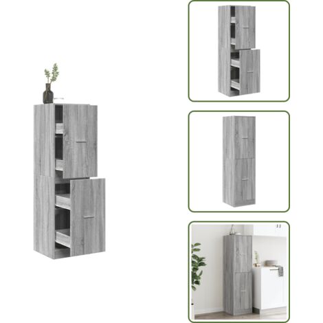 Mueble de botiquín - vidaXL Armario botiquín madera ingeniería gris Sonoma 40x41x144,5 cm - Armario de madera