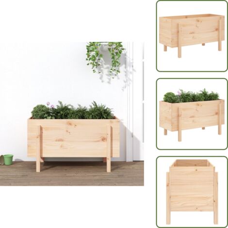Madera maciza - vidaXL Arriate elevado de jardín madera maciza de pino 101x50x57 cm - Pino